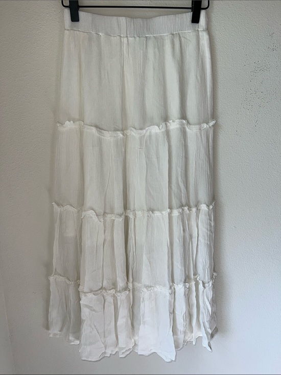 Dresses & Skirts - Sky to Moon M White Tiered Boho Western Festival Maxi Skirt